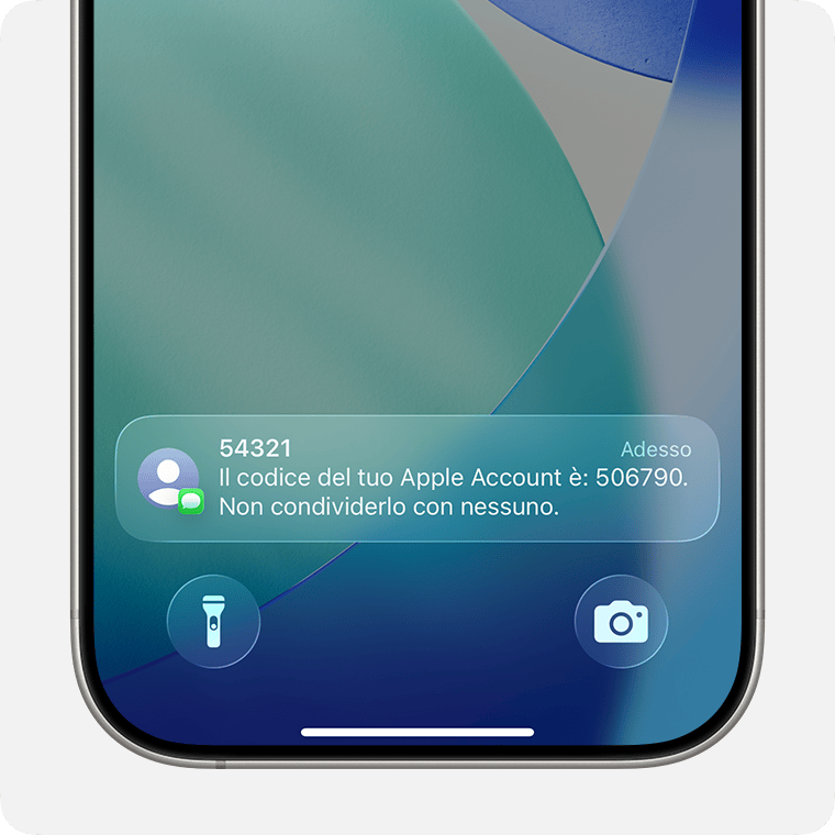 Un codice di verifica visualizzato su un iPhone registrato
