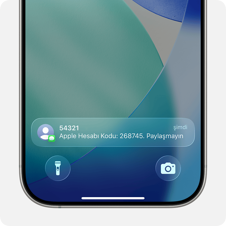 Güvenilir iPhone'da görüntülenen doğrulama kodu