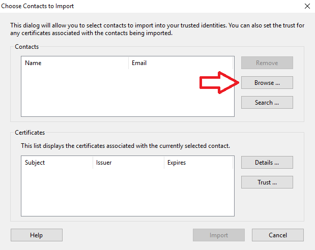 Importing the self-signed certificate